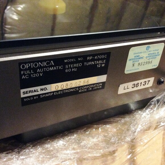 OPTONICA RP-4705 Auto Direct Drive Record Player Turntable - Picture 5 of 5